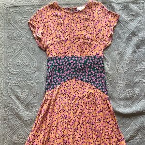 Floral Topshop Angled Hem Dress
